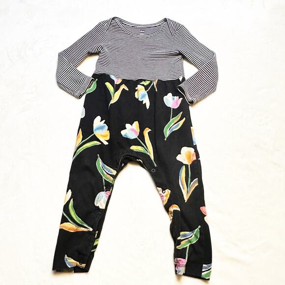 Tea Collection Romper sz 18-24 months Stripe Floral Romper - Picture 3 of 7